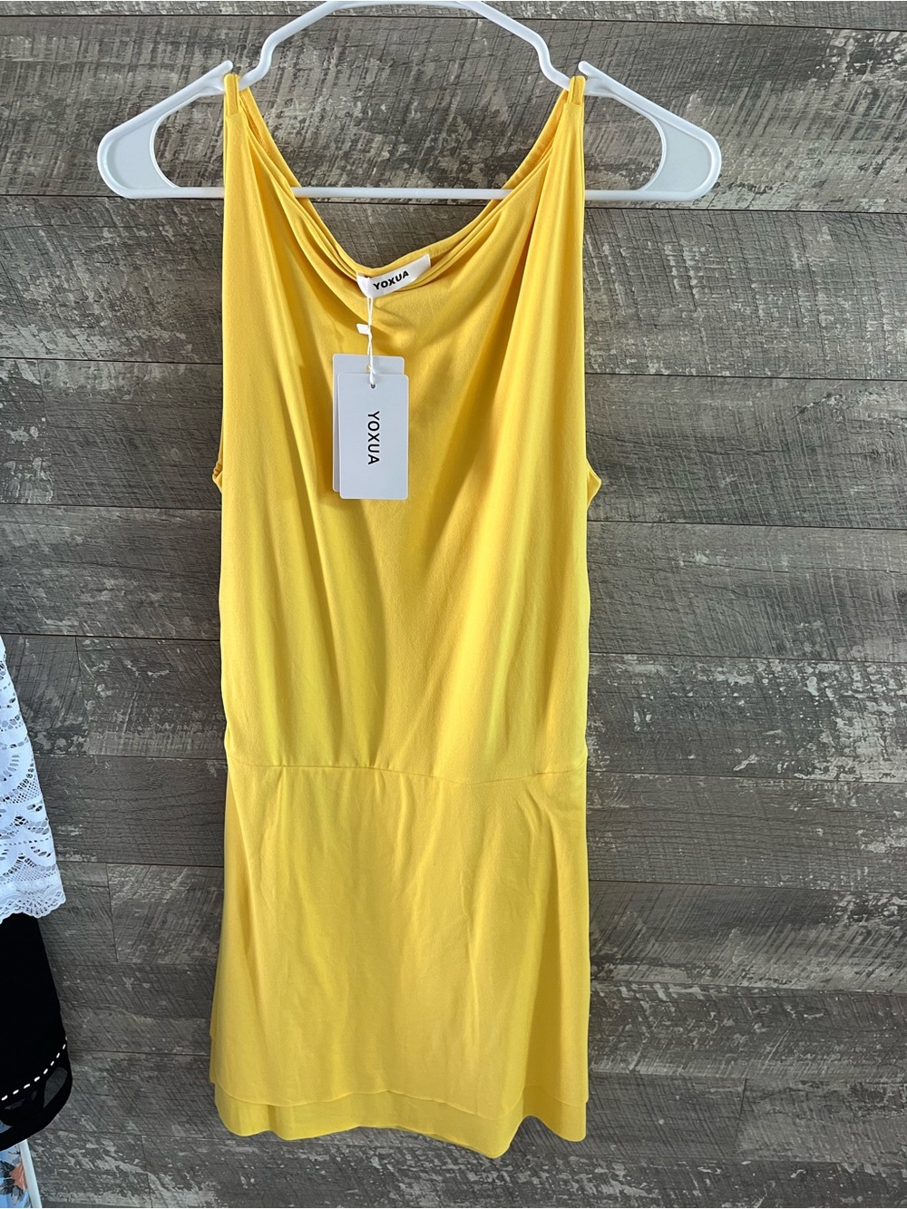 Yoxua Bright Yellow Sleeveless Mini Dress